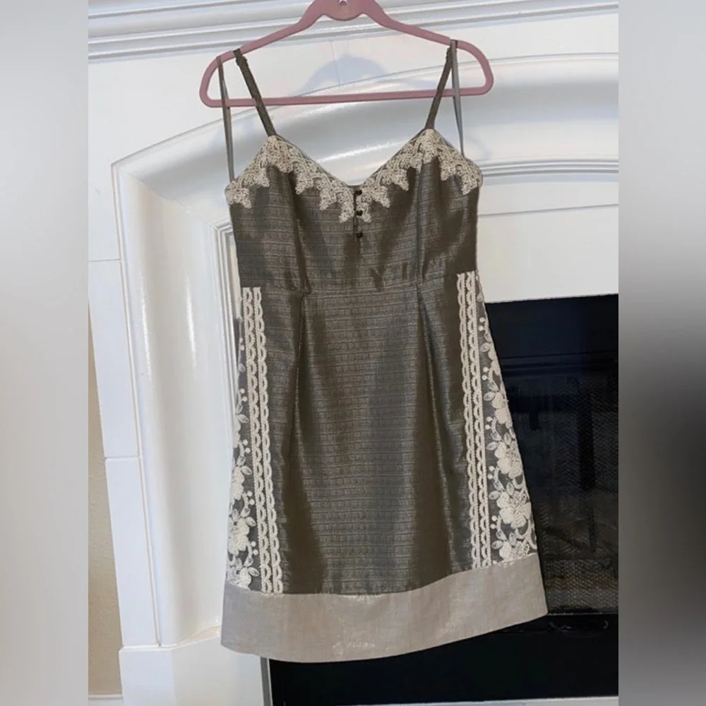 Anthropologie Moulinette Soeurs rainwashed shale dress sz 8 - Picture 3 of 10